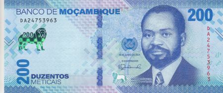 Mozambique 200 Meticais - S. M. Machel - Lion - Polymer - 16-06-2024 - Série DA