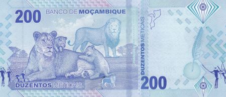 Mozambique 200 Meticais - S. M. Machel - Lion - Polymer - 16-06-2024 - Série DA