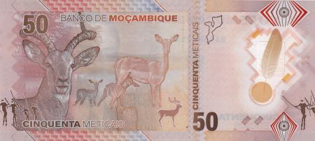 Mozambique 50 Meticais - S. M. Machel - Cerf - Polymer - 16-06-2024 - Série BA