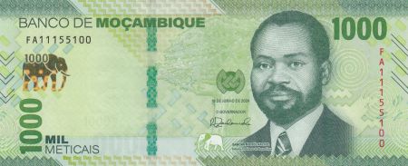 Mozambique 500 Meticais - S. M. Machel - Eléphants - Polymer - 16-06-2024 - Série FA