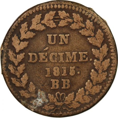 NAPOLEON I - DECIME Siège de Strasbourg 1815 BB Avec points