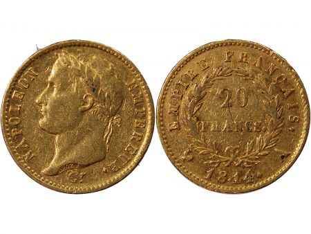 NAPOLEON Ier - 20 FRANCS OR 1814 A PARIS