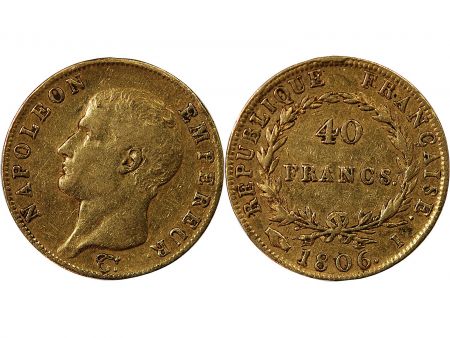 NAPOLEON Ier - 40 FRANCS OR 1806 I LIMOGES