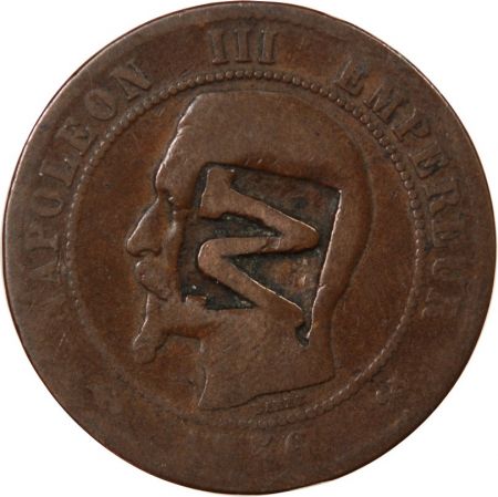 NAPOLEON III - 10 CENTIMES 1856 B ROUEN - CONTREMARQUE