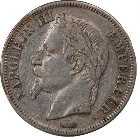 NAPOLEON III - 2 FRANCS ARGENT 1870 A PARIS