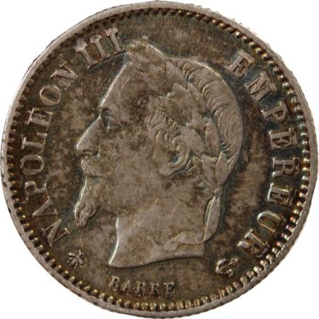 NAPOLEON III  TÊTE LAURÉE - 20 CENTIMES ARGENT 1868 A PARIS