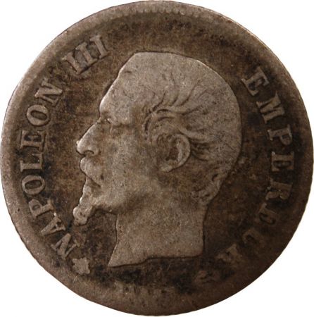 NAPOLEON III  TÊTE NUE - 20 CENTIMES ARGENT 1860 BB STRASBOURG