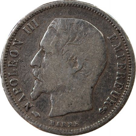 NAPOLEON III  TÊTE NUE - 50 CENTIMES ARGENT 1856 A PARIS