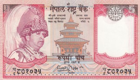 Népal 5 Rupees, Roi B.B. Bikram - Yaks - 2002 - P.46