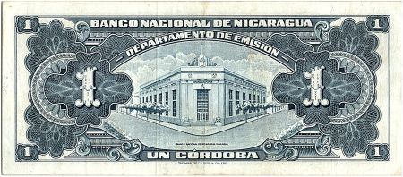 Nicaragua 1 Cordoba Femme indienne - 1958 - SUP - P.99 - numéro marron