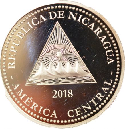 Nicaragua 100 Cordobas Argent colorisé, Jaguar - 2018 Auckland