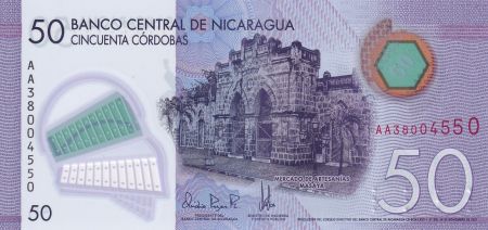 Nicaragua 50 Cordobas - Marché - Ballet Folklorique - Polymer - 24-11-2021 - Série AA