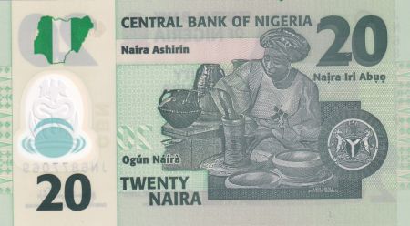 Nigeria 20 Naira - Général Muhammad, Potier - Polymer 2024