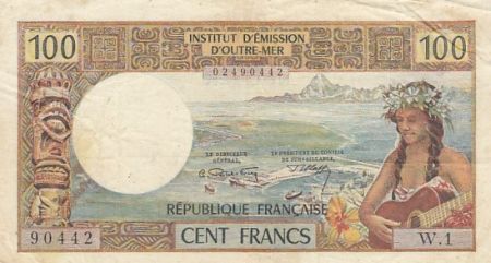 Nle Calédonie 100 francs - Tahitienne - République française - 1972 - Série W.1