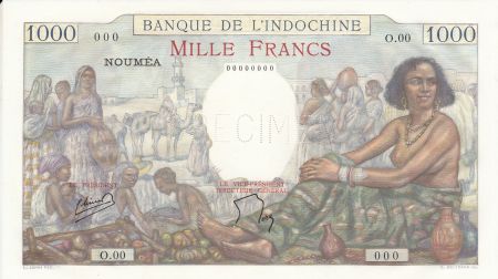 Nle Calédonie 1000 Francs, Femme assise - Noumea Spécimen 1953 - 2ième ex.