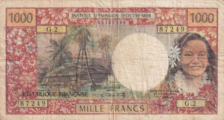 Nle Calédonie 1000 Francs Tahitienne - Hibiscus - 1971 - Série G.2