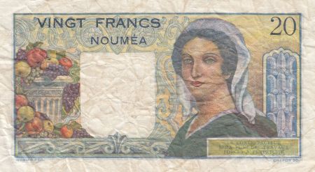 Nle Calédonie 20 Francs ND1963 - berger, femme, fruits