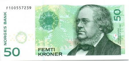 Norvège 50 Kroner P. C. Asbjornsen, fleurs - 2011