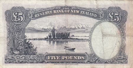 Nouvelle-Zélande 5 Pound - Capt. James Cook - Lac Pukaki - 1967