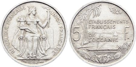 Océanie Française 5 Francs - Etablissement Français de l\' Océanie - 1952