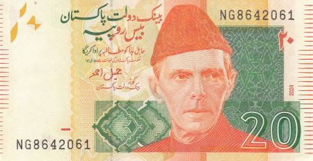 Pakistan 20 Rupees - M. Ali Jinnah - Porte de Peshawar - 2024 - Série NG