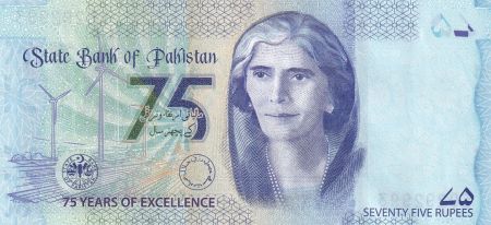 Pakistan 75 Rupees - M. Ali Jinnah - Mohtarma Fatima Jinnah - 2023 - Série AAF