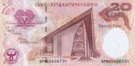Papouasie-Nouvelle-Guinée 20 Kina - Parlement - Sanglier - 2008 - P.36
