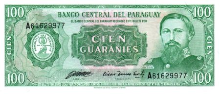 Paraguay 100 Guaranies - Général José E Diaz - Ruines de Humaita - ND L.1952 (1982) - Série A