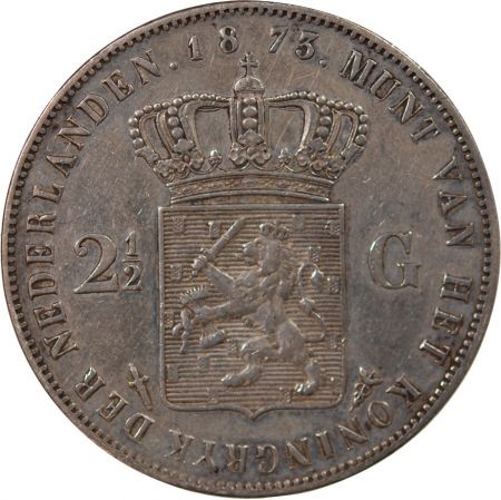 PAYS-BAS  WILLEM III - 2 1/2 GULDEN ARGENT 1873