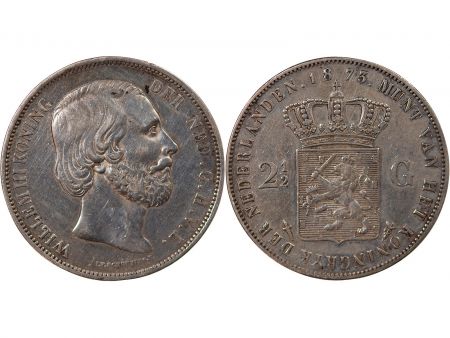 PAYS-BAS  WILLEM III - 2 1/2 GULDEN ARGENT 1873