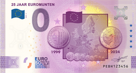 Pays-Bas 0 EURO SOUVENIR - 25 ans de l\'Euro