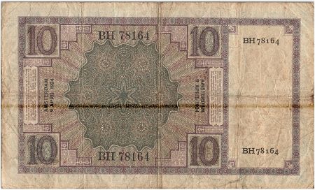 Pays-Bas 10 Gulden, Paysanne - 1924 - TB - P.43a