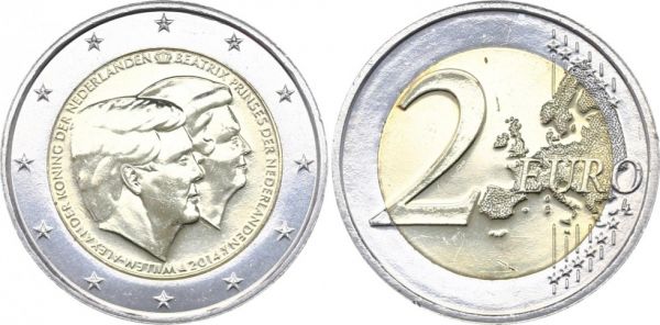 2 euro Pays-Bas 2014 Willem et Princesse Beatrix 