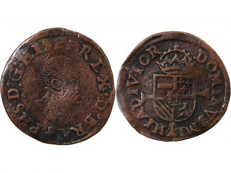 Pays-Bas Espagnol PAYS-BAS ESPAGNOLS, DUCHÉ DE BRABANT, PHILIPPE II - DOUBLE COURTE - 1569-1577 ANVERS