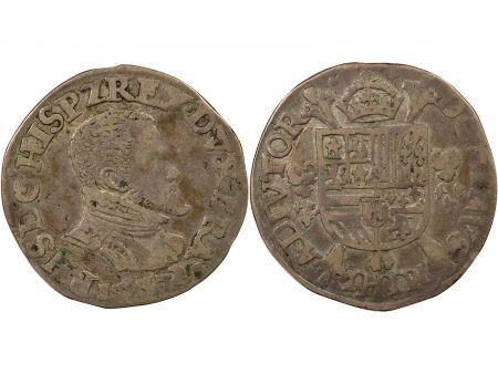 Pays-Bas Espagnol Philippe II - 1/5 Ecu Argent - 1572 Anvers