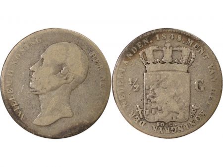 Pays-Bas Guillaume I - 1/2 Florin Argent - 1848 Utrecht