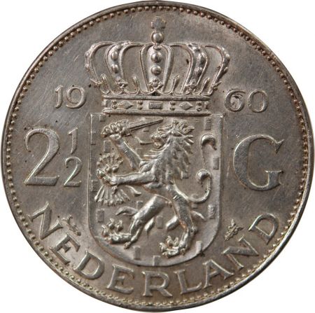 Pays-Bas PAYS-BAS, JULIANA - 2 1/2 GULDEN ARGENT 1960