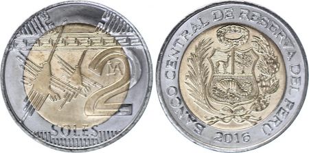 Pérou 2 Soles - Banco central de Reserva del Perú - Bimétal - 2016