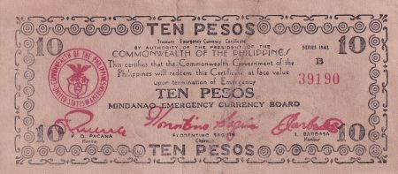 Philippines 10 Pesos - Mindanao - 1943 - P.S488a