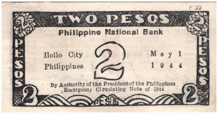 Philippines 2 Pesos Noir et Rouge - 1944