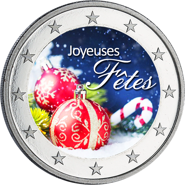 Pochette cadeau Joyeuses Fêtes ! - 2 X 2 Euros Couleur