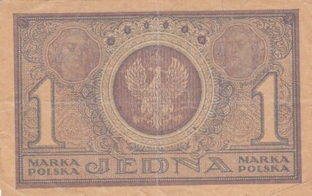 Pologne  1 Marka - Bloc de trois lettres - 1919