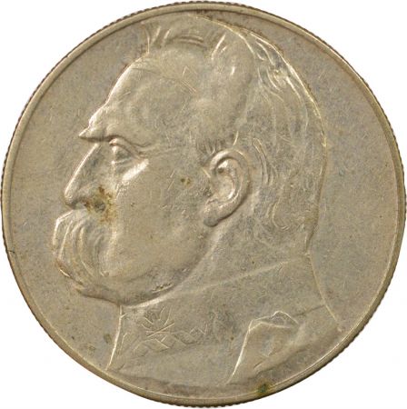 Pologne 10 Zlotych Argent, Josef Pilsudski - 1934