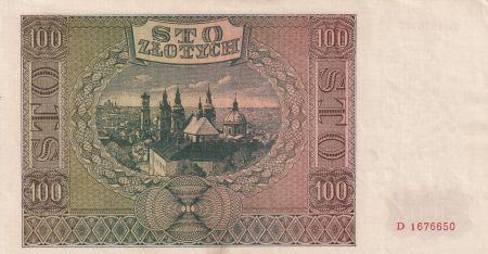 Pologne 100 Zlotych 1941 - Marron, Eglise - Série D 1676650