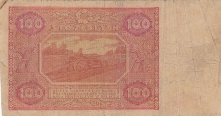 Pologne 100 Zlotych 1946 - Paysans, tracteur - Série A - P.129