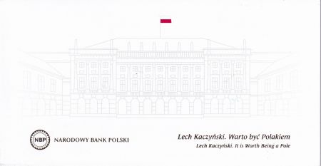 Pologne 20 Zlotych - Lech Kaczynski - Folder - Polymer - 2021 - P.NEW