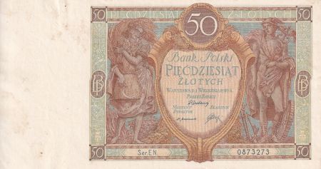 Pologne 50 Zlotych - Homme, femme - Bâtiment - 1929 - SUP - P.71