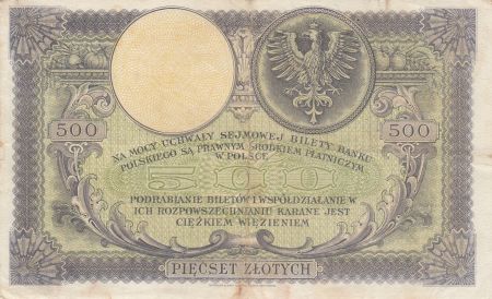 Pologne 500 Zlotych - T. Kosciuszko - Aigle couronné - 28-02-1919 - Série S.A.0497098