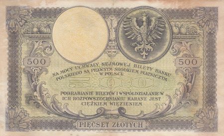 Pologne 500 Zlotych - T. Kosciuszko - Aigle couronné - 28-02-1919 - Série S.A.0999566