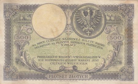 Pologne 500 Zlotych - T. Kosciuszko - Aigle couronné - 28-02-1919 - Série S.A.1131428